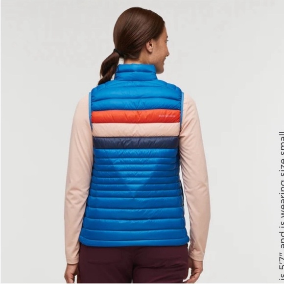 Cotopaxi Women’s XL Fuego Down Insulated Puff Vest Blue Atlantic Stripes NWT - Picture 7 of 14